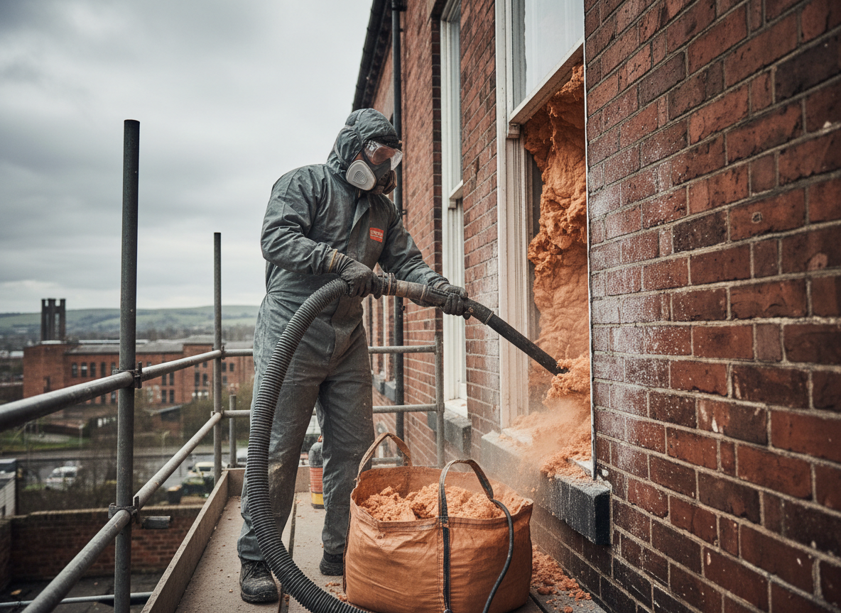 Cavity wall spray foam removal in Sheffield