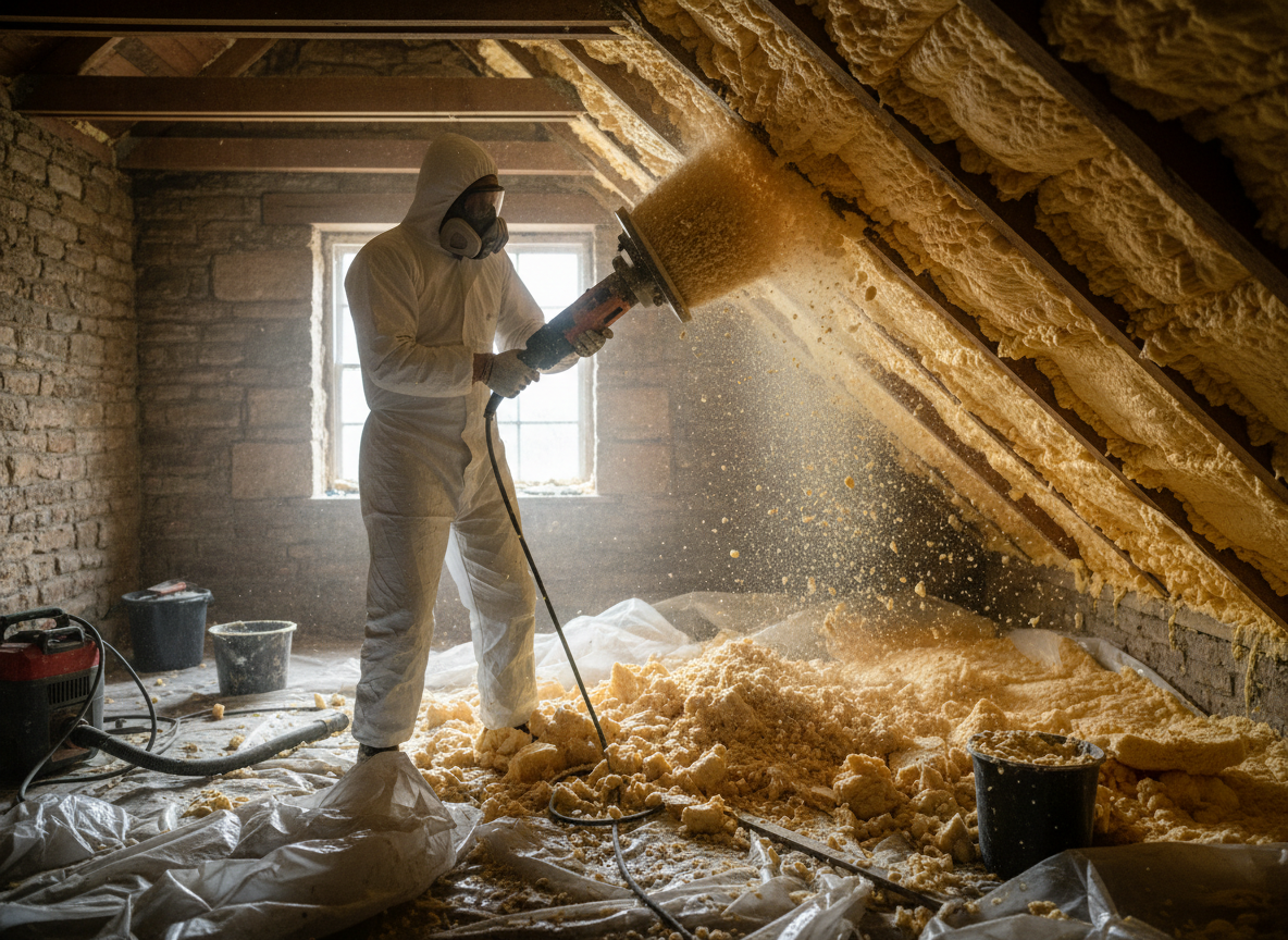 closed cell spray foam removal in Sheffield